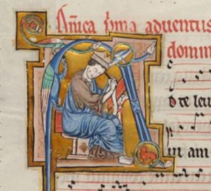 Un messale con note per canti gregoriani